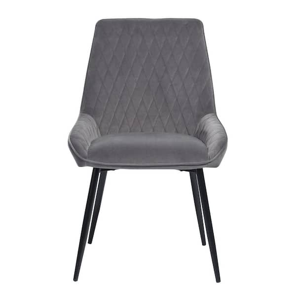 Homy Casa Scargill Gray Upholstered Textured Fabric Dining Chairs (Set of  4)