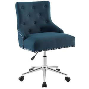 Regent Azure Tufted Button Swivel Upholstered Fabric Office Chair