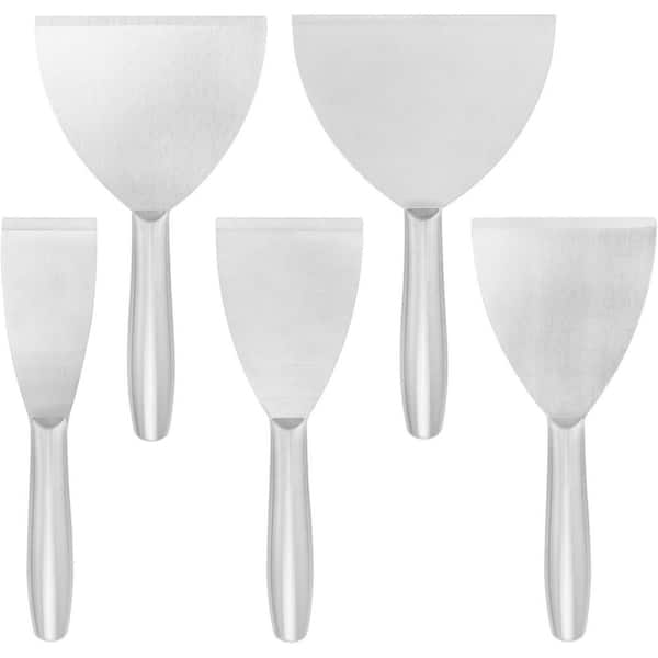 2, 3, 4, 5, 6 Stainless Steel Putty Knife Set with Ergonomic Grip for Drywall Spackle and Paint Scraping