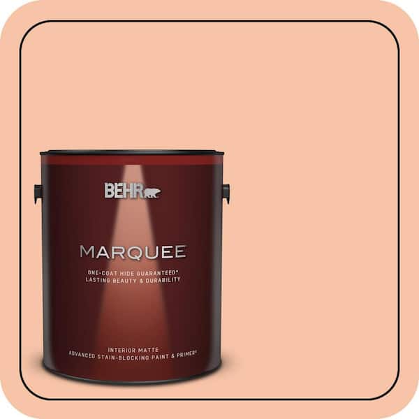 BEHR MARQUEE 1 gal. #240C-3 Peach Damask Matte Interior Paint & Primer