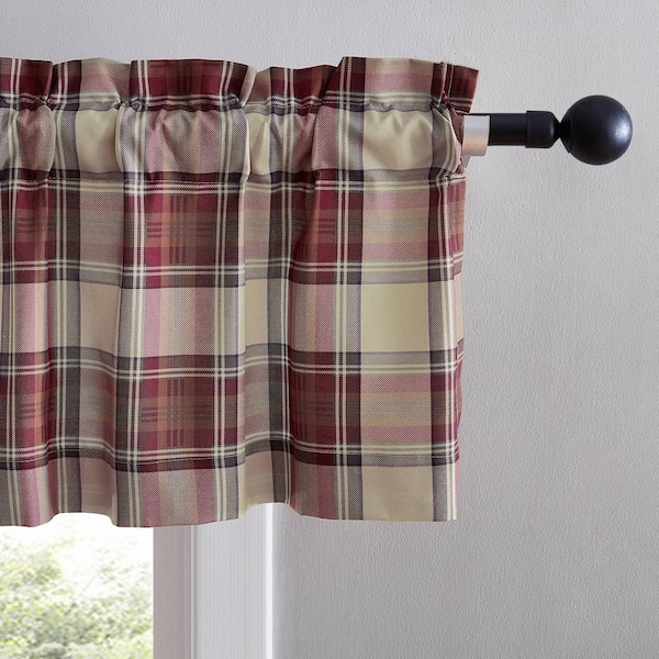 Candy Apple Red Gingham Checkered Plaid Kitchen Tier Curtain Valance 