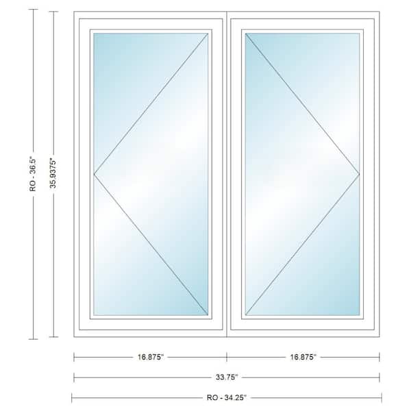 Andersen 33-3/4 in. x 35-15/16 in. 400 Series White Clad