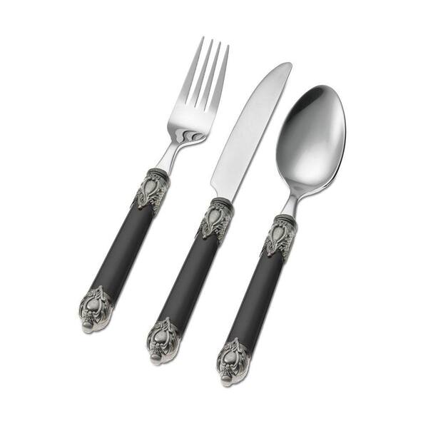 Hampton Forge San Remo 20-Piece Stainless Steel Flatware Set in Black for 4