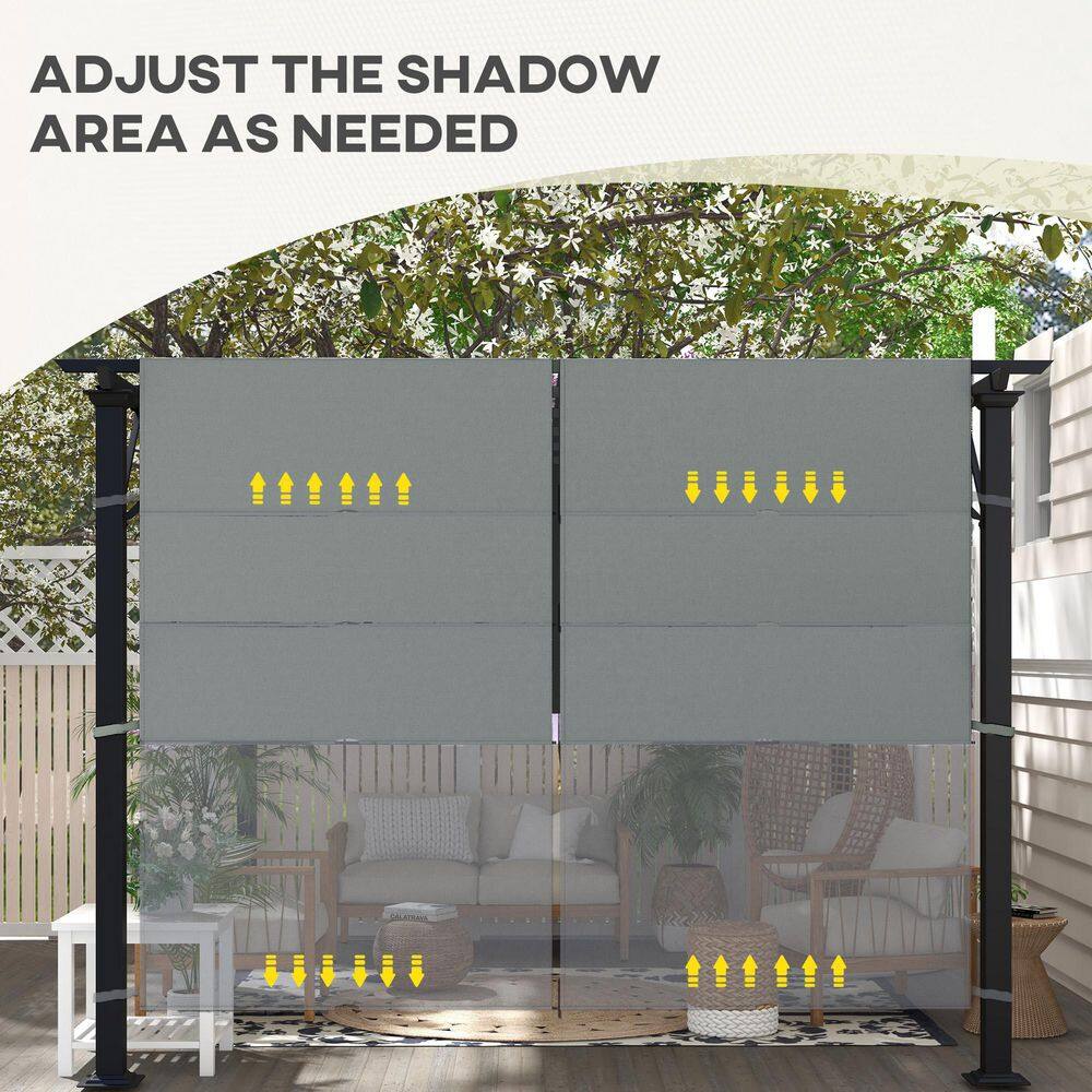 Dark Gray UV Protection Polyester Pergola Canopy Replacement