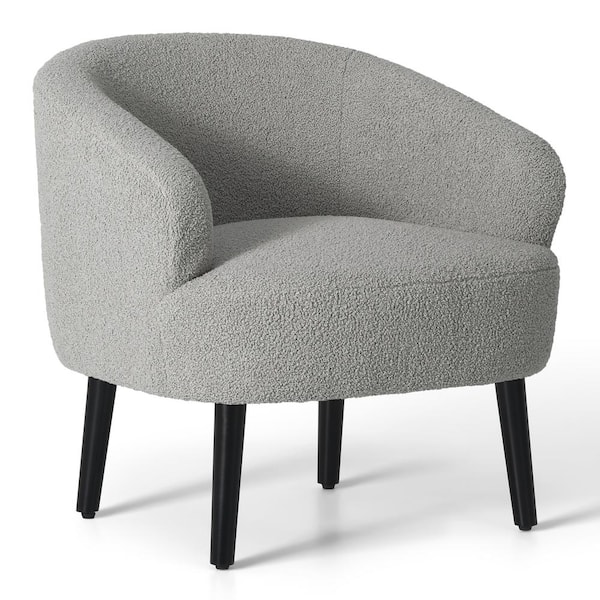 WESTINFURNITURE Bayville 29 in. Mid-Century Modern Barrel Club Chair in Light Gray