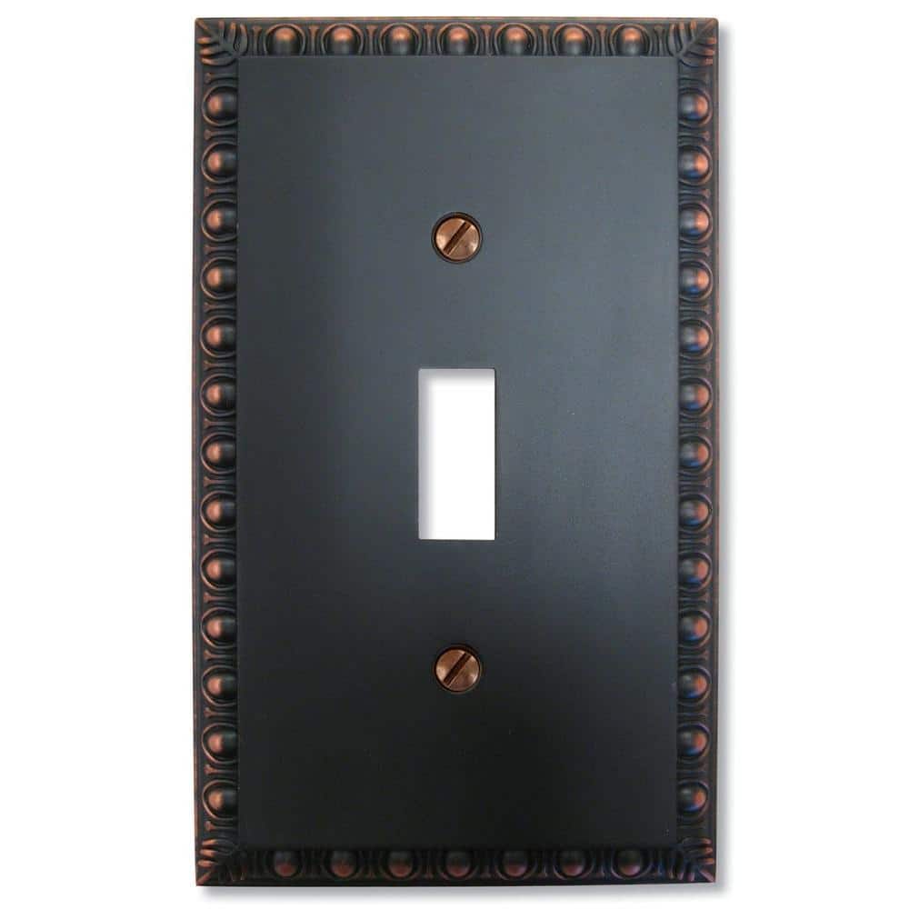 Aged Bronze Single Toggle Cast Metal Wall Plate