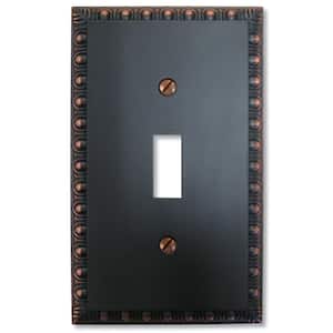 Antiquity 1 Gang Toggle Metal Wall Plate - Aged Bronze