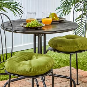Solid Summerside Green 15 in. Round Outdoor Seat Cushion (2-Pack)