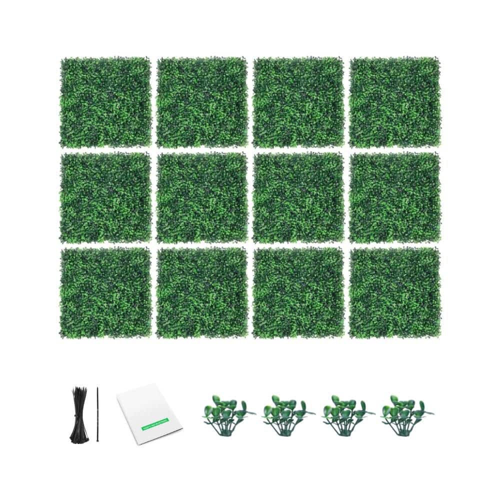20in. H x 20in. W Green Indoor/outdoor Decor Artificial Grass Wall Panels 12 pcs faux boxwood Hedge Panels price history on PriceWatchPro