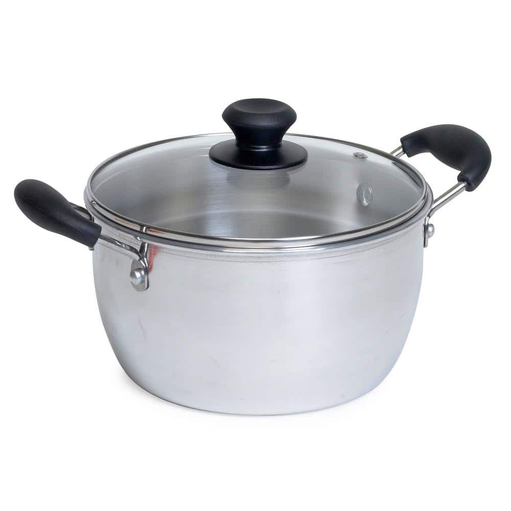 IMUSA 2-Piece 8 qt. Silver Aluminum Stock Pot with Lid IMU-00080T - The ...