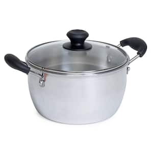 2-Piece 8 qt. Silver Aluminum Stock Pot with Lid