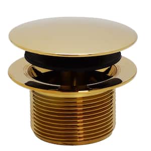 D398R-01 1-1/2" NPSM Coarse Thread Mushroom Tip-Toe Bathtub Drain Stopper, Polished Brass