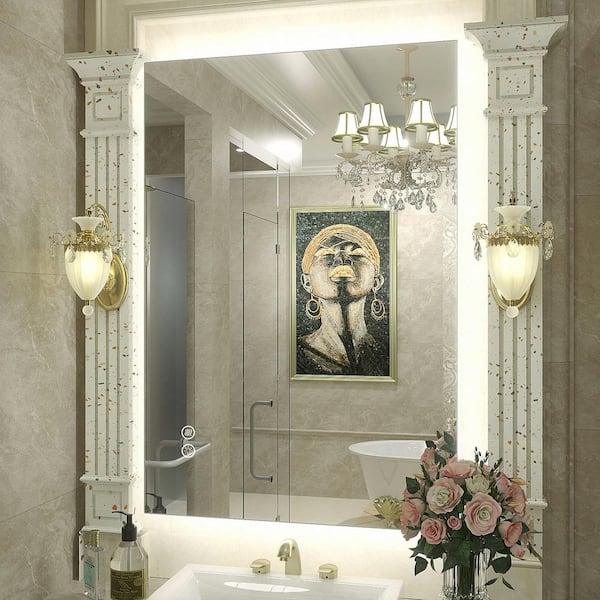 24 in. W x 36 in. H Rectangular Frameless Super Bright Backlited LED Anti-Fog Tempered Glass Wall Bathroom Vanity Mirror