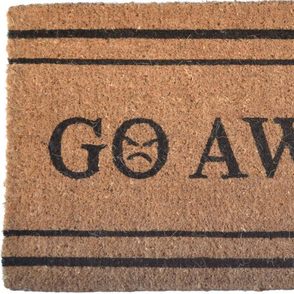 Go Away Black and Natural Coir Outdoor Door Mat