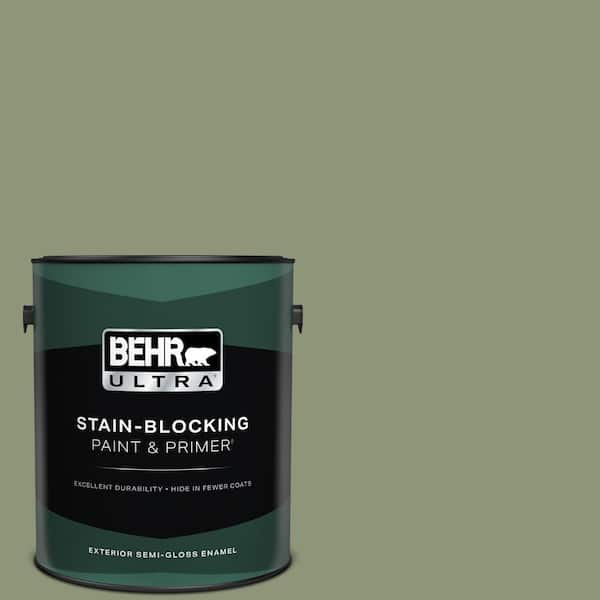 BEHR ULTRA 1 gal. #420F-5 Olivine Semi-Gloss Enamel Exterior Paint & Primer