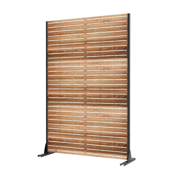 1-Piece 47.24 in. W x 72.05 in. H Rectangle Beige Metal Privacy Screen Outdoor Decorative Art Panel