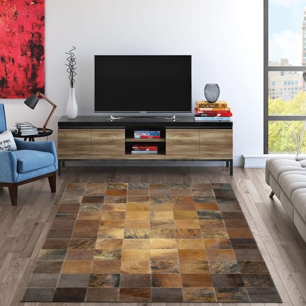 Chalet Tile Brown 2 ft. x 4 ft. Area Rug