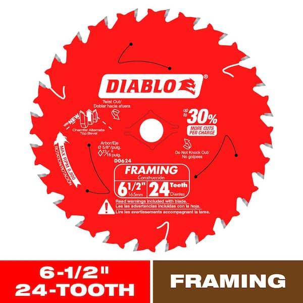 DIABLO 6-1/2in. x 24-Teeth Framing Circular Saw Blade for Wood