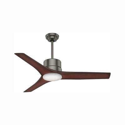 Piston 52 in. LED Indoor/Outdoor Brushed Slate Ceiling Fan