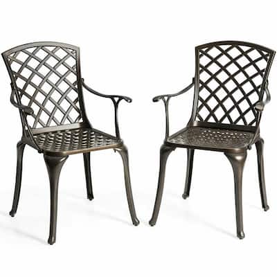 Black Aluminum Outdoor Dining Chairs Patio Chairs The Home Depot