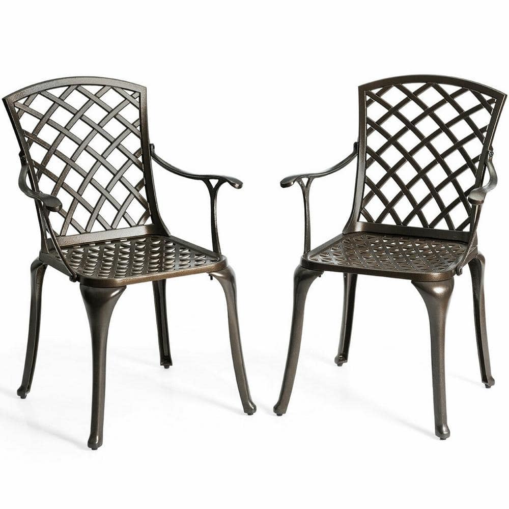 Black Aluminum Outdoor Dining Chair (2-Pack)