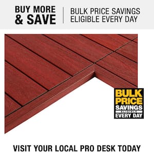 1/12 ft. x 1 ft. Quick Deck Composite Deck Tile Inside Corner Trim in Swedish Red (2-Pieces/Box)