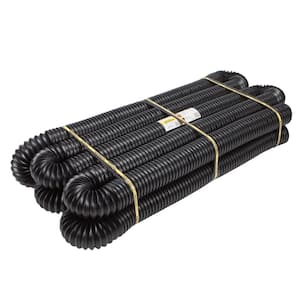 FLEX Drain Pro 4 in. x 50 ft. Black Copolymer Polyethylene Perforated Drain Pipe