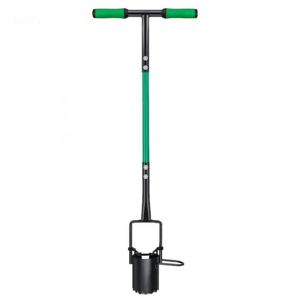 5-in-1 Bulb Planter Tool and Sod Plugger with Long Handle Serrated Base
