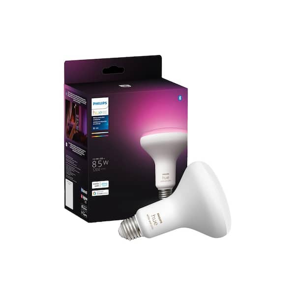 85-Watt Equivalent BR30 Smart LED Color Changing Light Bulb with Bluetooth (2-Pack)