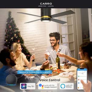 Arlo II 52 in. Integrated LED Indoor Black Smart Ceiling Fan with Light Kit, Wall Control, Works with Alexa/Google Home