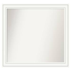 Craftsman White 37 in. x 35 in. Custom Non-Beveled Satin Wood Framed Bathroom Vanity Wall Mirror