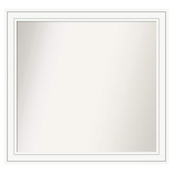 Amanti Art Craftsman White 37 in. x 35 in. Custom Non-Beveled Satin Wood Framed Bathroom Vanity Wall Mirror