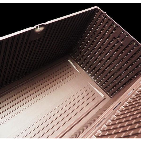 Java Brown 130 Gallon Lockable Resin Wicker Deck Box