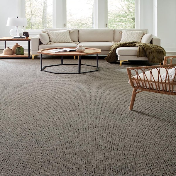 Smooth Summer Sparkle Gray 37 oz. Polyester Pattern Carpet - Installation Required