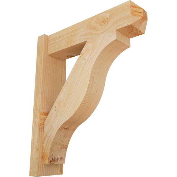 Ekena Millwork 6 in. x 26 in. x 22 in. Douglas Fir Fuston Craftsman Rough Sawn Outlooker