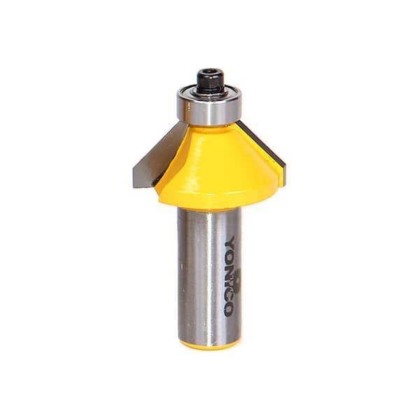 Yonico Chamfer Edge Forming 45 Degree 1/2 in. Shank Carbide Tipped Router Bit