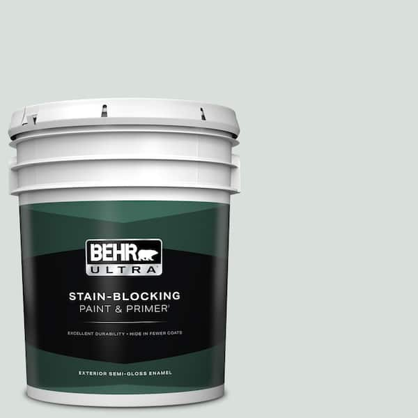 BEHR ULTRA 5 gal. #N420-1 Juniper Breeze Semi-Gloss Enamel Exterior Paint & Primer