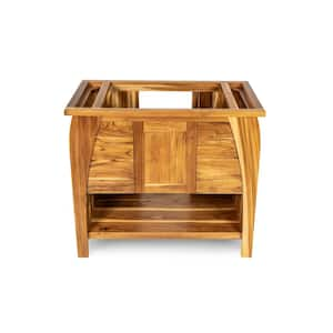 Tranquility 36 in. L Teak Vanity Cabinet Only in Natural Teak