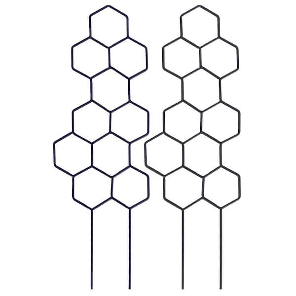 15.94 inch Metal Honeycomb Shape Trellis for Potted Climbing Plants Indoor Outdoor Flower Vine 2 Pack