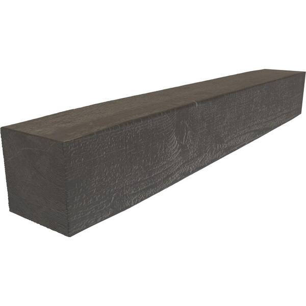 Ekena Millwork 8 in. x 12 in. x 3 ft. Rough Sawn Faux Wood Fireplace Mantel Aged Cedar