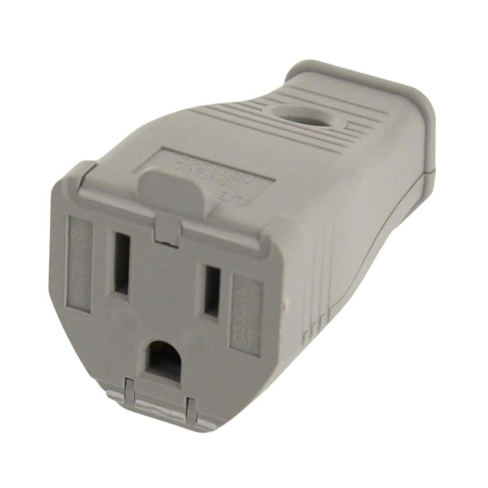 Leviton 15 Amp 125-Volt 3-Wire Grounding Connector, Gray