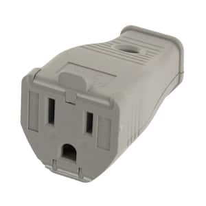15 Amp 125-Volt 3-Wire Grounding Connector, Gray