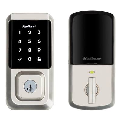 Halo Satin Nickel Electronic Smart Lock Deadbolt Feat SmartKey Security Touchscreen and Wi-Fi and San Clemente Handleset