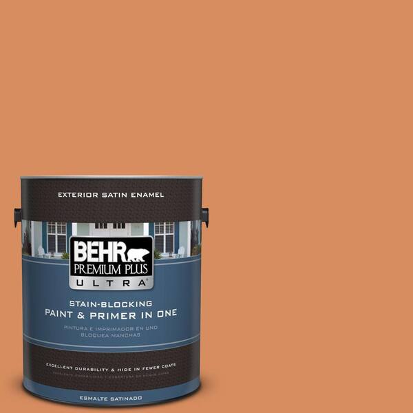 BEHR Premium Plus Ultra 1-gal. #M220-6 Pumpkin Puree Satin Enamel Exterior Paint