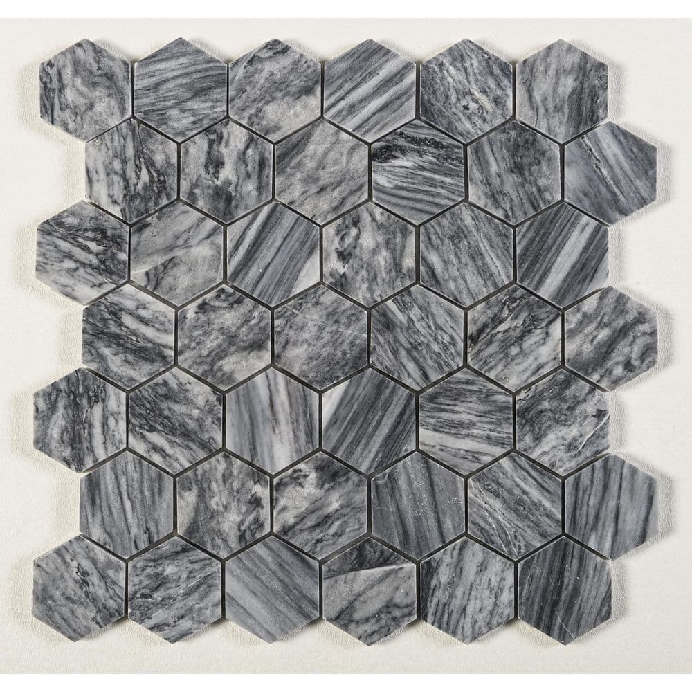 Pebble Gray Matte Honeycomb Natural Stone Mosaic Tile