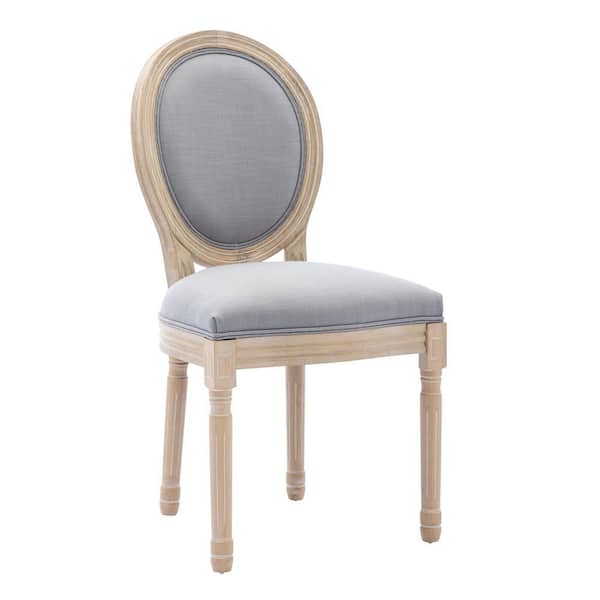Unbranded Dark Beige French Fabrice Dining Chair with Rubber Legs (Set of 2)