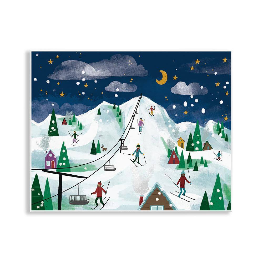 Nighttime Ski Slopes by Loni Harris Unframed Graphic Art Print Nature, 11 in. x 14 in. price history on PriceWatchPro