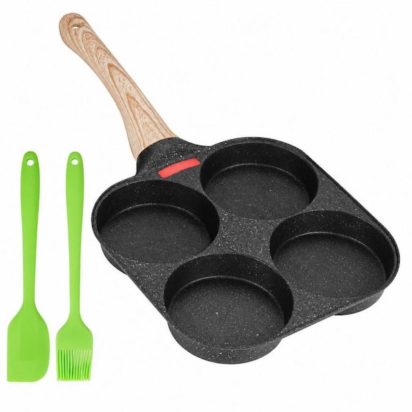 Egg Frying Pan, 4-Cup Egg Pan Nonstick, Fried Egg Pan Skillet for Breakfast, Suitable for Gas Stove & Induction Cookware