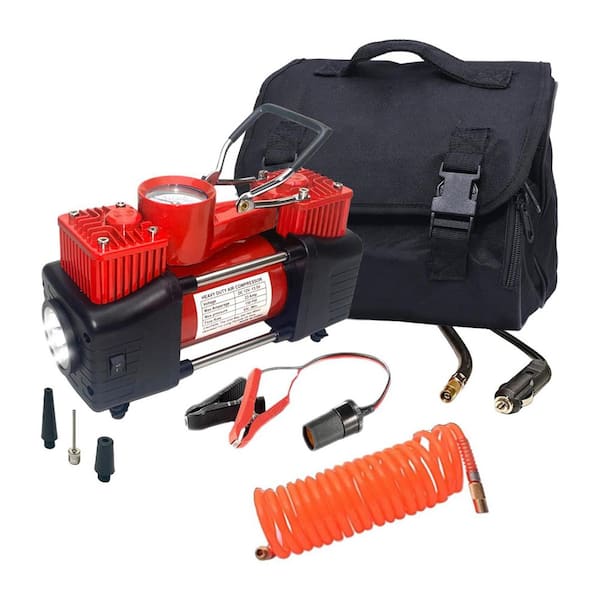 Heavy Duty Double Cylinders150PSI Portable Electric Air Compressor Pump with LED Light Digital Pressure Gauge