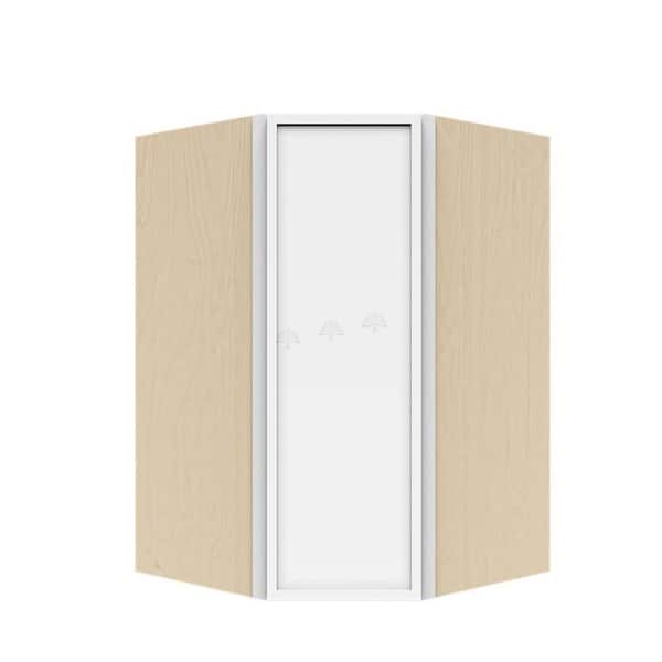 Slim Shaker Assembled 24 in. W x 42 in. H x 12 in. D Wall Diagonal Corner Kitchen Cabinet in White